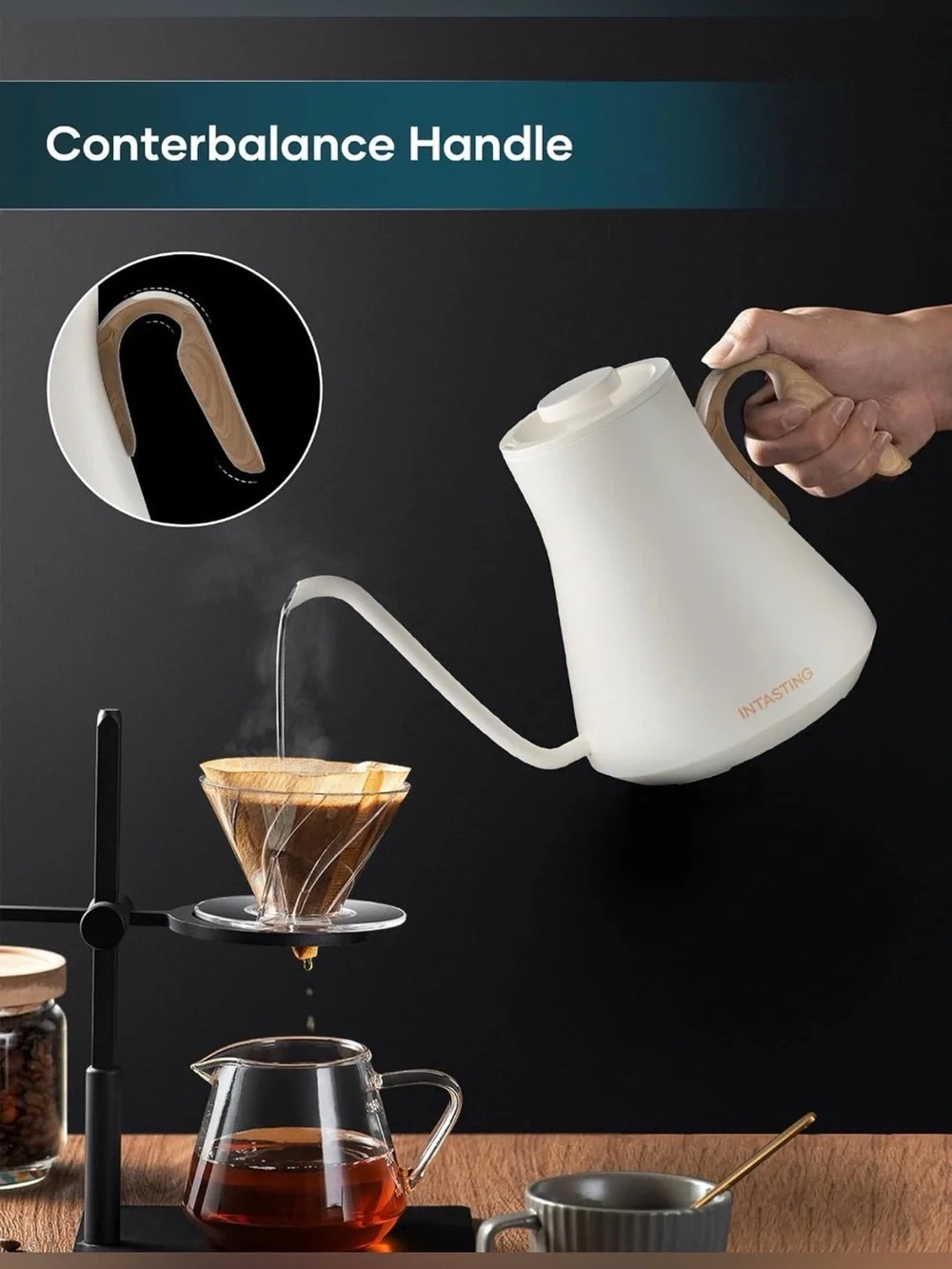 Intasting Gooseneck Electric Kettle 0.9L